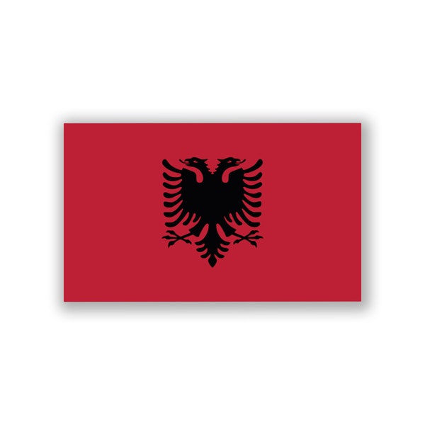 Albania Flag Decal Sticker | 5-Inches By 3-Inches | Premium Quality Vinyl | PD367