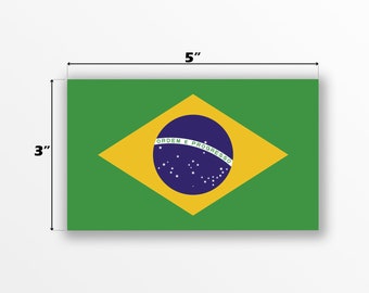 Brazil Flag Decal Stickers Official Flag of Brazil Stickers 5-inches by