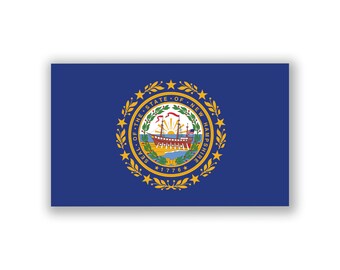 New Hampshire State Flag Sticker | Weatherproof Vinyl Decal