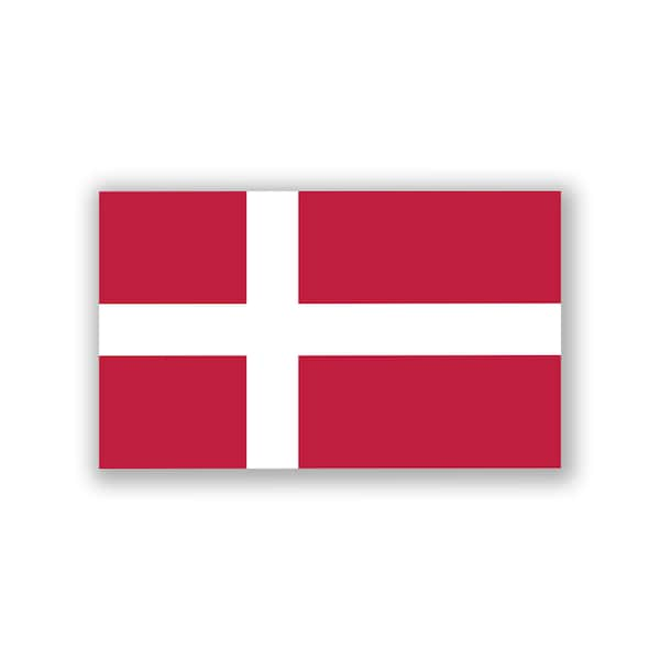 Denmark Flag Decal Sticker | 5-Inches By 3-Inches | Premium Quality Vinyl | PD416