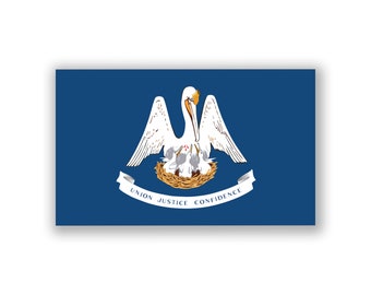 Louisiana State Flag Sticker | UV Protected Vinyl Decal