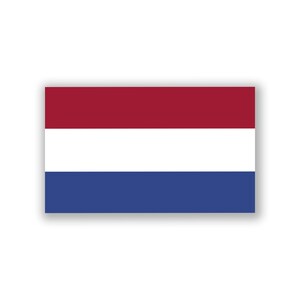 May include: The flag of the Netherlands, a horizontal tricolour with red, white, and blue stripes.