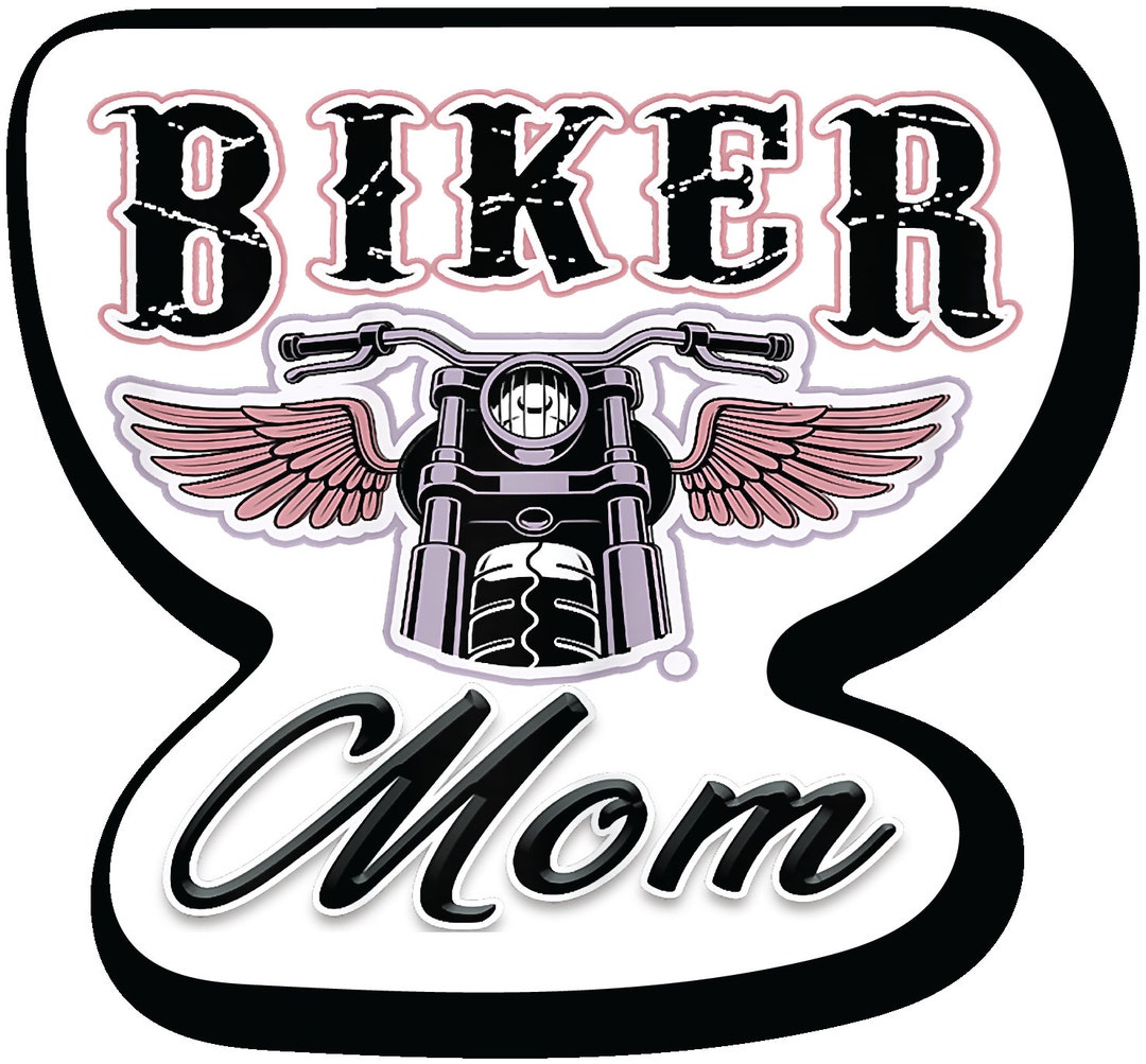 Biker Mom 4.5 in Sticker Biker Messy Bun Premium Waterproof Vinyl Decal ...