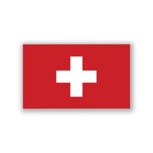 Switzerland Flag Decal Sticker | 5-Inches By 3-Inches | Premium Quality Vinyl | PD544