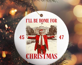Trump 2024 Christmas Ornament - Political Ceramic Ornament