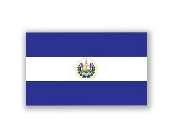 El Salvador Flag Decal Sticker | 5-Inches by 3-Inches | Premium Quality Vinyl | PD423