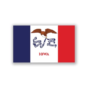 Iowa State Flag Decal Stickers | Official Flag of Iowa Stickers | 5-Inches by 3-Inches | Premium Quality Vinyl | PD321