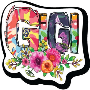 GiGi Florar 4.5 inch Decal Fashion Woman - Sticker Graphic - Auto, Wall, Laptop, Cell, Truck Sticker for Windows, Cars, Trucks |PS836|