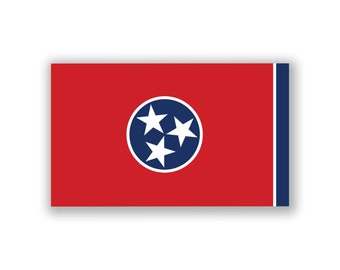 Tennessee State Flag Decal Stickers | Official State Flag of Tennessee Stickers | 5-Inches by 3-Inches | Premium Quality Vinyl | PD348