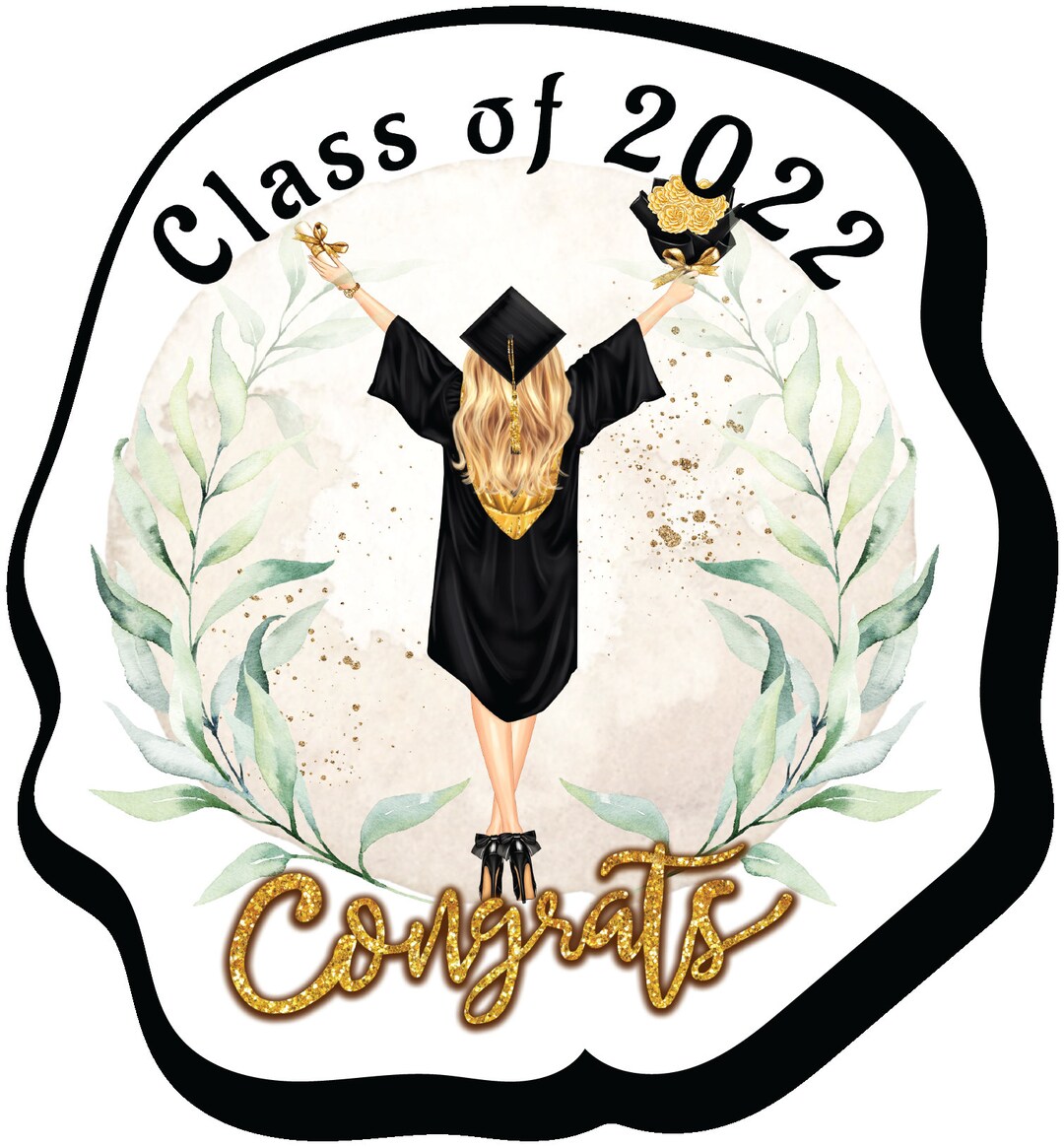 Class of 2022 Graduation for Her 5 Inch Decal - Sticker Graphic - Auto ...