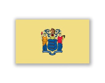 New Jersey State Flag Sticker | Weather Resistant Vinyl Decal