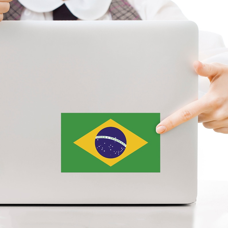 Brazil Flag Decal Stickers Official Flag of Brazil Stickers Etsy
