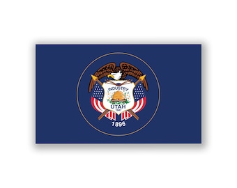 Utah State Flag Decal Sticker | 5-Inches By 3-Inches | Premium Quality Vinyl | PD350