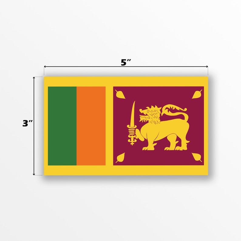 Sri Lanka Flag Decal Sticker 5inches by 3inches Premium Etsy