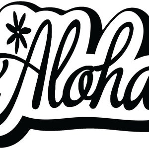 Aloha Hawaii  5 in Decal Sticker | Premium Quality Vinyl Sticker | UV Protective Laminate | PS023|