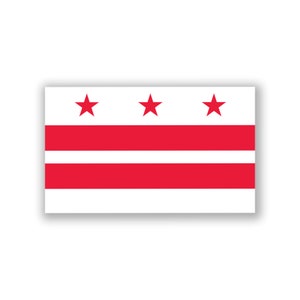 Washington DC City Flag Decal Sticker | 5-Inches by 3-Inches | Premium Quality Vinyl | PD359