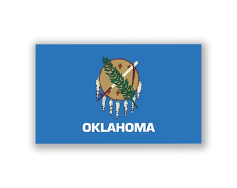 Oklahoma State Flag Vinyl Decal: Weather Resistant (5x3-Inches)