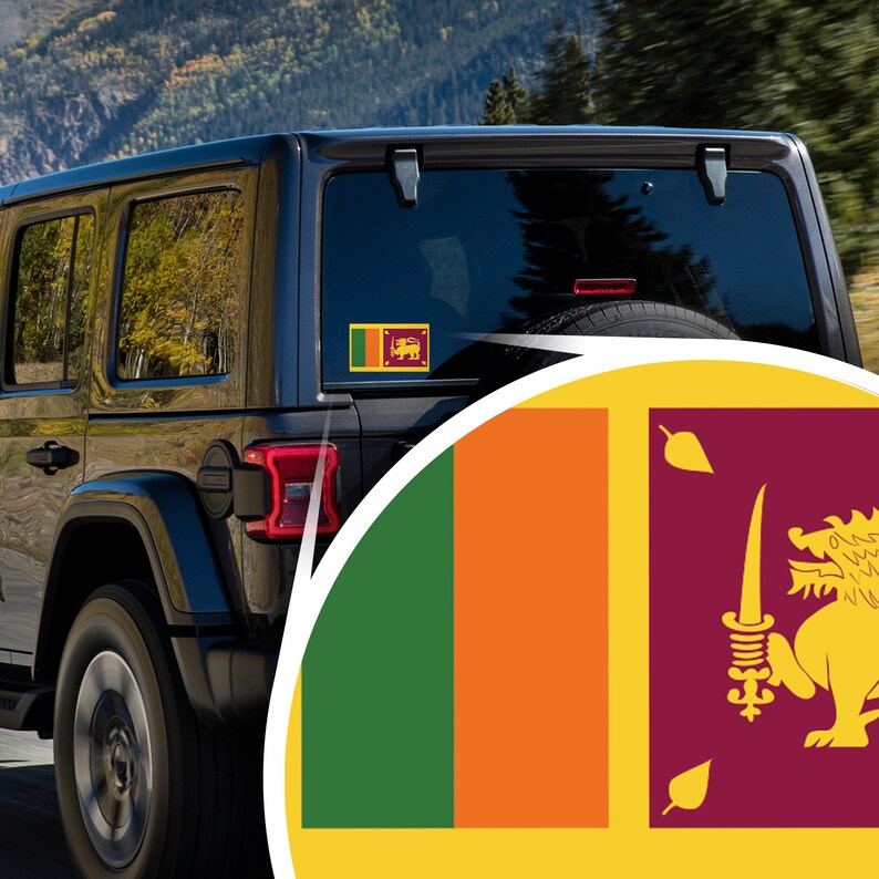 Sri Lanka Flag Decal Sticker 5inches by 3inches Premium Etsy