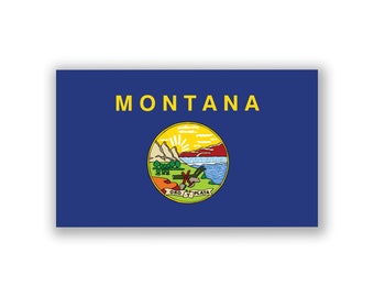 Montana State Flag Sticker | Weatherproof Vinyl Decal (5x3 inches)