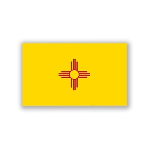 New Mexico State Flag Sticker | NM Zia Symbol, Vinyl Decal