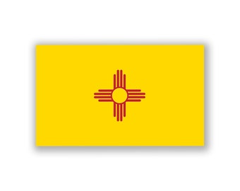 New Mexico State Flag Sticker | NM Zia Symbol, Vinyl Decal