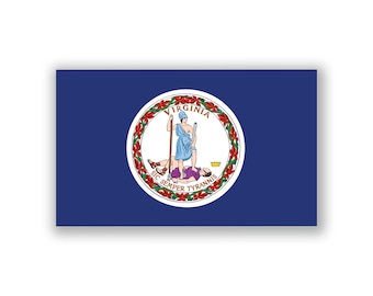 Virginia State Flag - 3.5" X 5" - High Gloss UV Coated Laminate Water Proof Sticker DECAL
