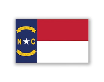 North Carolina State Flag Sticker | Weatherproof Vinyl Decal