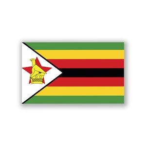 Zimbabwe Flag Decal Sticker | 5-Inches By 3-Inches | Premium Quality Vinyl | PD573