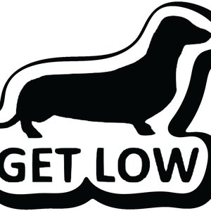 Get Low Dachshund 4.5 inch Decal - Sticker Graphic - Auto, Wall, Laptop, Cell, Truck Sticker for Windows, Cars, Trucks |PS761|