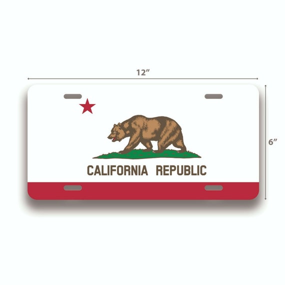 California Republic Bear Aluminum License Plate - UV Printed - Etsy
