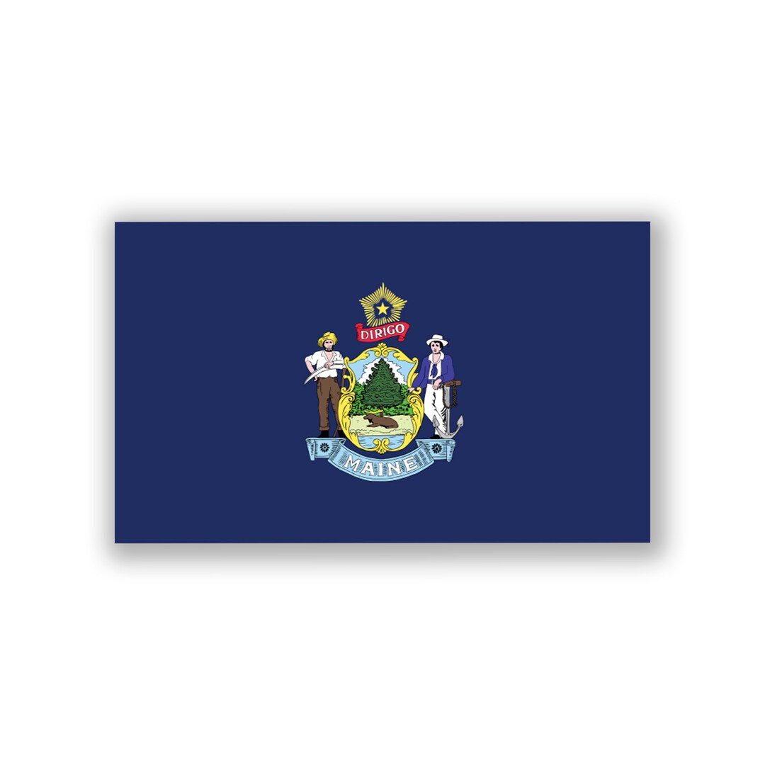 Maine State Flag Decal Stickers Official Flag of Maine Stickers 5