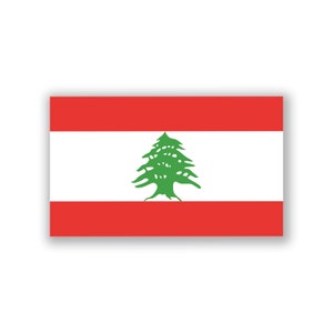 Lebanon Flag Decal Sticker | 5-Inches by 3-Inches | Premium Quality Vinyl | PD465