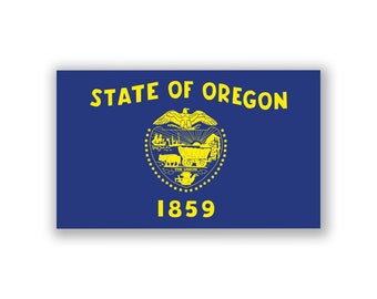 Oregon State Flag Decal Sticker | 5-Inches By 3-Inches | Premium Quality Vinyl | PD343