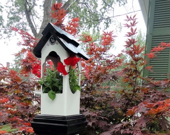 Handmade PVC Post Planter with Roof: Outdoor Garden Decor