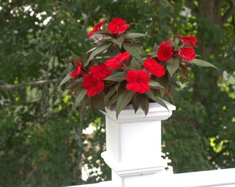 PVC/vinyl 4x4 Fence Post Planter: Weatherproof Outdoor Decoration. fence posttop alternative.