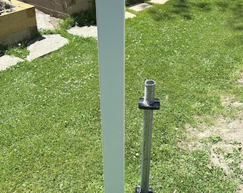 EZ Install - no dig 4x4x46inch-PVC/vinyl Post System: Steel Pipe Pre-Assembled Brackets. fully assembled