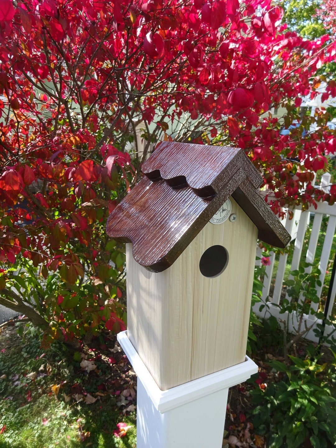Vinyl Fence Post Top All PVC 4inch Post Mount Weatherable Bird House