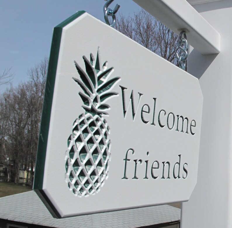 Pineapple sign durable outdoor signsrich deep Etsy
