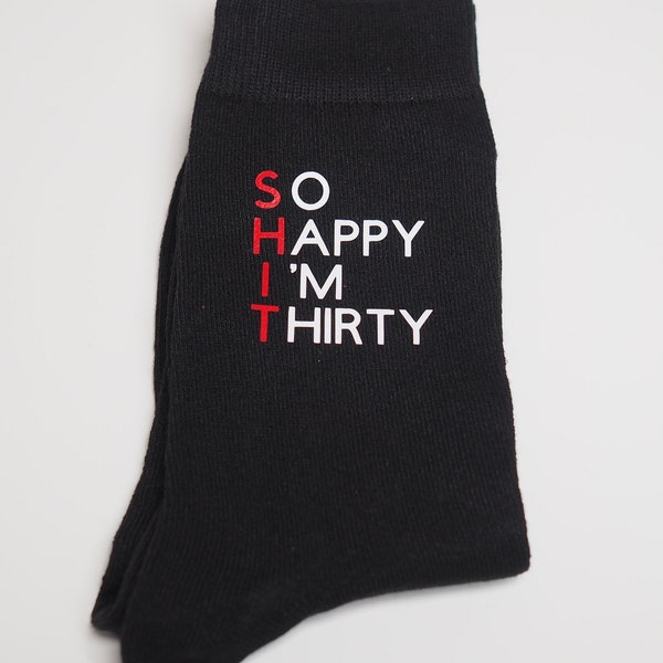 Shit socks/30th Birthday socks/ 30th gift/ Swear socks/Novelty socks/ Men’s black socks