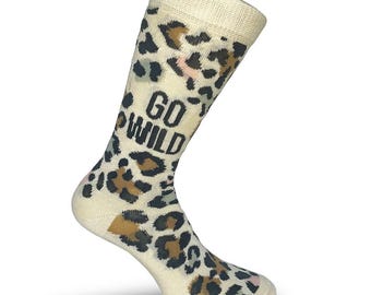 Animal print go wild birthday socks /30th gift  Women gift/ 50th birthday Nan/  40th leopard print socks/  Organic cotton socks/ 18th animal