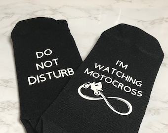Motocross socks/ Birthday/ Anniversary/Motocross gift/ Bike racing gift/ Casual socks/ Men’s black sock// Novelty socks/ Personalised socks