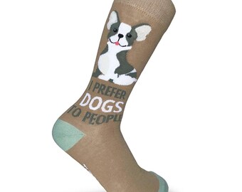 I prefer dogs to cats  birthday socks /50th gift Men & Women gift/ Organic cotton socks/ dog lover socks/ 40th gift Dad/ 60th socks Mum