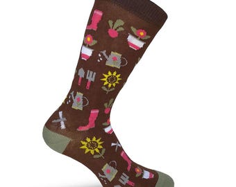 Gardening lover birthday socks /30th gift  Women gift/ 50th birthday Nan/  40th outdoor socks/  Organic cotton socks/ plant lover gift