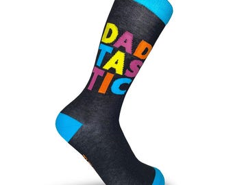 Dadtastic birthday socks /Bold colourful Mens gift/ 40th birthday gift/ Dads 40th socks/ Novelty 40th socks/ Organic cotton socks