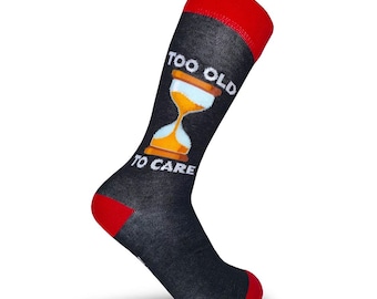 Too old to care birthday socks /70th gift Men & Women gift/ 50th birthday / Organic cotton socks/ 40th sock gift/ 60th birthday socks