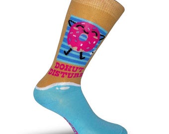 Donut disturb birthday socks /30th gift  Women gift/ 50th birthday friends/  40th donut socks/  Organic cotton socks/ doubt lovers gift