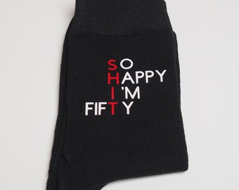 Shit socks/50th birthday socks/ 50th gift/ Swear socks/Unisex socks/ Casual socks