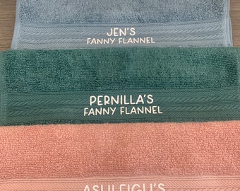 Fanny flannel/ Personalise flannel/ Novelty flannel