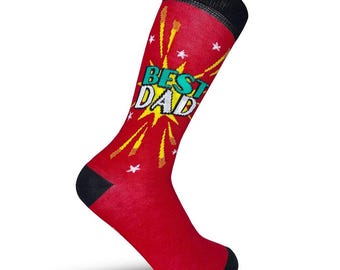 Dad is the best socks /60th gift for Daddy/ 50th birthday Dad/ Organic cotton socks/ 30th sparky socks/ 40th birthday socks