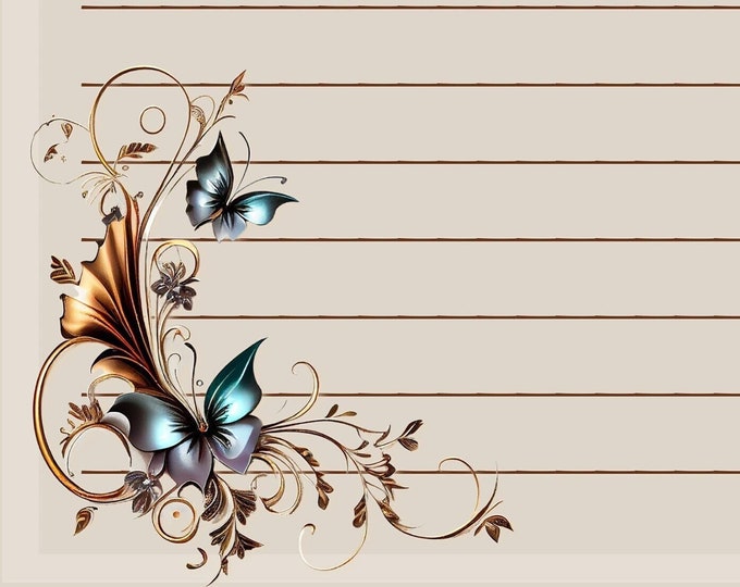 Blue Butterfly Lined and Unlined Papers, along with Lined and Unlined Plain Sheets